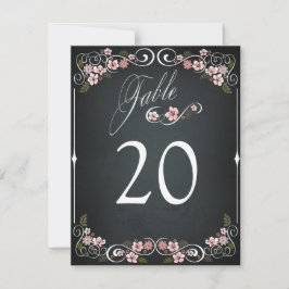 Convite Placa de Mesa de Casamento Flaoral Chalkboard Vint