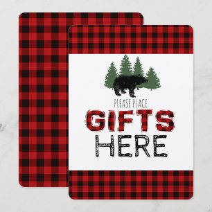 Convite Placa de Mesa de Presentes - Festa Lenhador