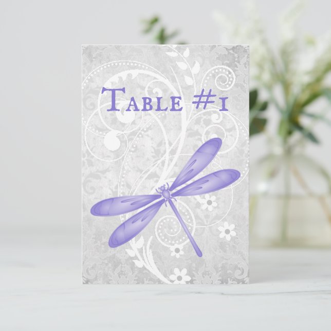 Convite Placa de Mesa de Recepção de casamento de Dragonfl (Em pé/Frente)