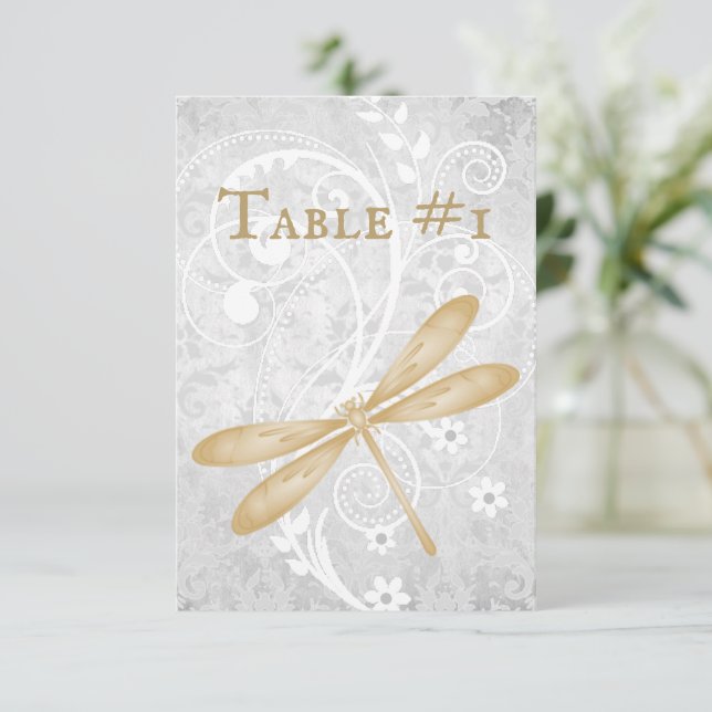 Convite Placa de Mesa de Recepção de casamento Dragonfly D (Em pé/Frente)