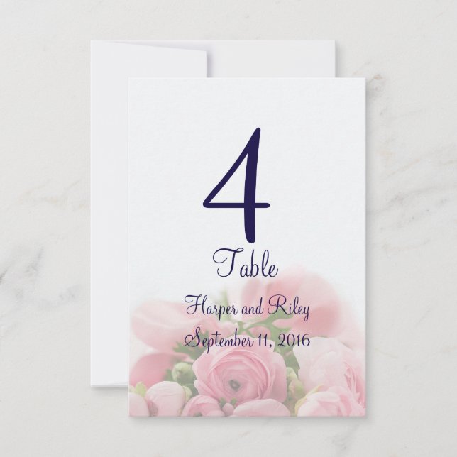 Convite Placa de Mesa de Recepção do Buquê de Rosas bonito (Frente)