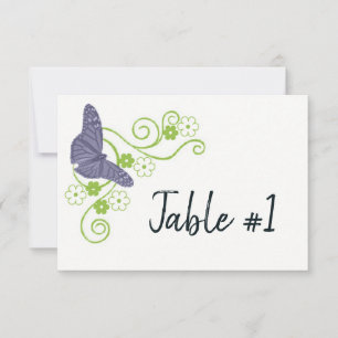 Convite Placa de Mesa de Recepção Floral com Borboleta R