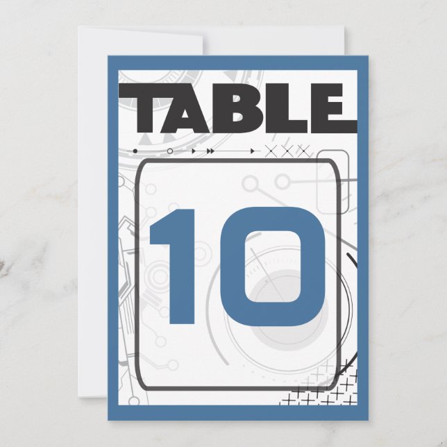 Convite Placa de Mesa do Bar SCI-FI Bat Mitzvah (Frente)