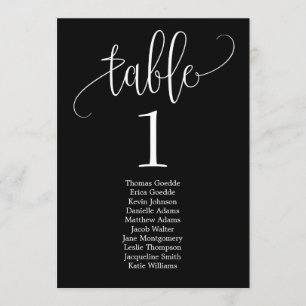 Convite Placa de Mesa do Plano de Assento - Caligrafia