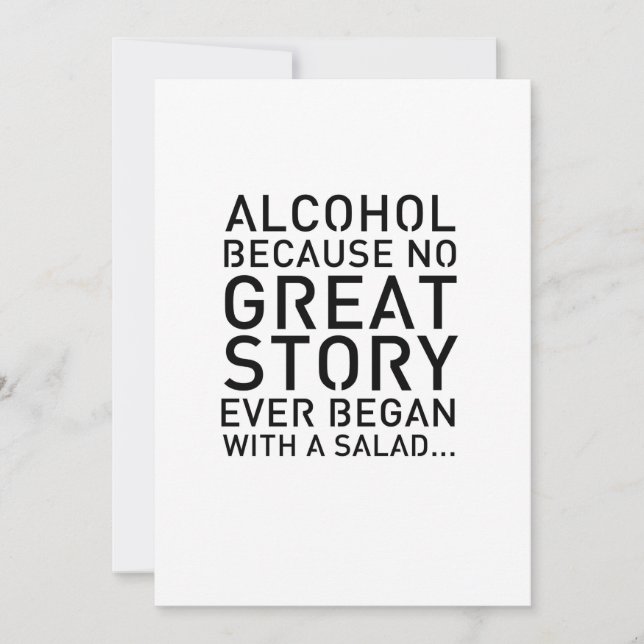 Convite Placa de mesa moderna 5x7 Álcool Porque (Frente)