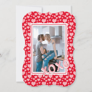 Convite Placa de Namorados XOXO para Corações Vermelhos Ro