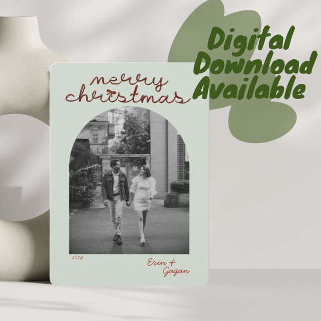 Convite Placa de Natal com arco vermelho em arco (Criador carregado)