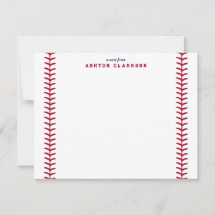 Convite Placa de Nota de Stripe de Baseball e Jersey