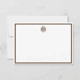 Convite Placa de Nota Plana Marrom e branca com Monograma
