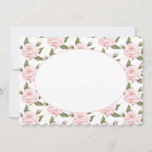 Convite Placa de Nota Plana ou Rosas Rosa de Convite-Vinta