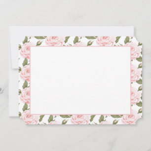 Convite Placa de Nota Plana ou Rosas Rosa de Convite-Vinta