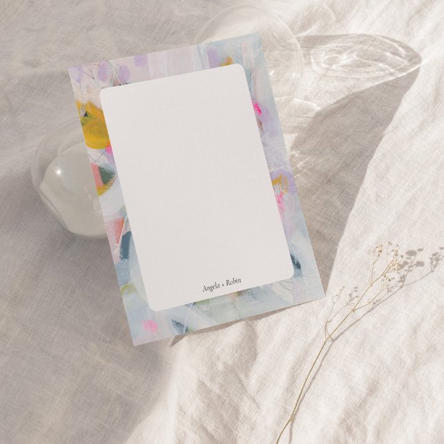 Convite Placa de Nota Plana Personalizada de Abstrato Art  (Criador carregado)