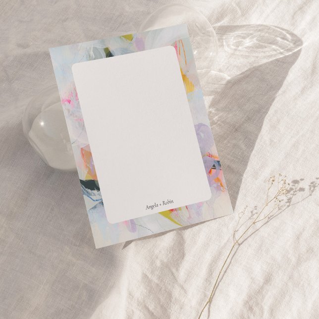 Convite Placa de Nota Plana Personalizada de Abstrato Art  (Criador carregado)