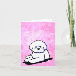 Convite Placa de Nota Rosa KiniArt Bichon