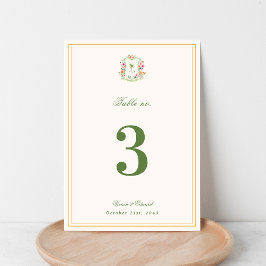 Convite Placa de Número de Mesa com Palmeira Tropical Capr