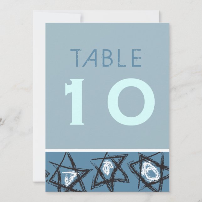 Convite Placa de Número de Tabela do Bar Bat Mitzvah, RAST (Verso)