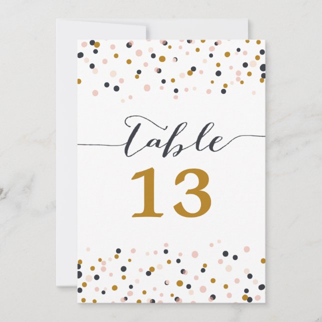 Convite Placa de Números de Tabela de Pontos de Confetti R (Frente)