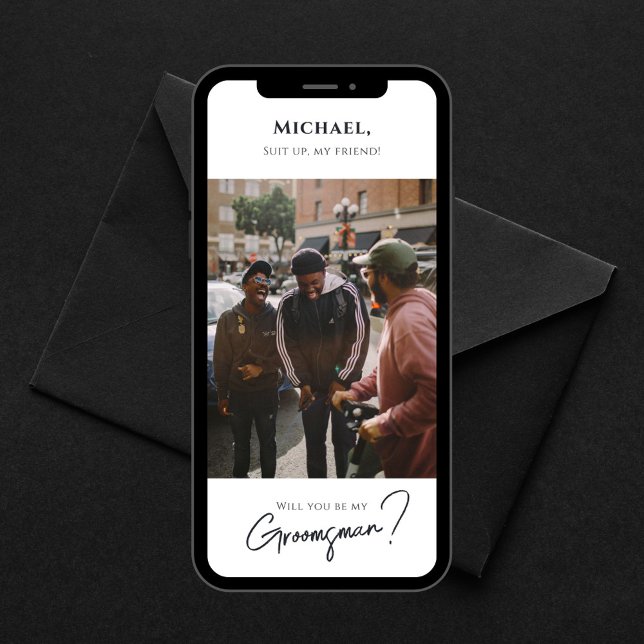 Convite Placa de Padrinho de casamento Moderna com Foto (Criador carregado)