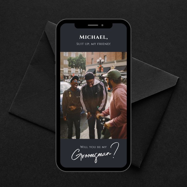 Convite Placa de Padrinho de casamento Moderna com Foto (Criador carregado)