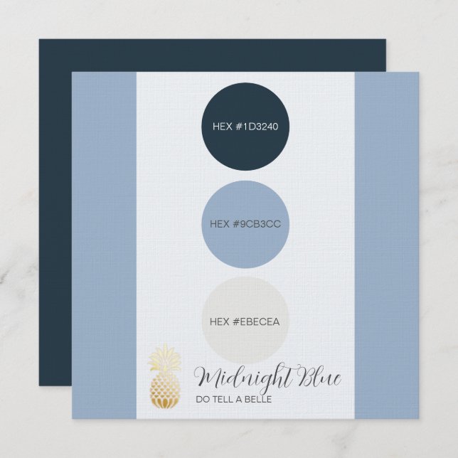 Convite Placa de Palavra Azul Midnight (Frente/Verso)