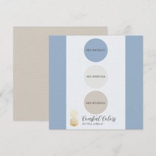 Convite Placa de Paleta de Cor Costeira Azul Dusty