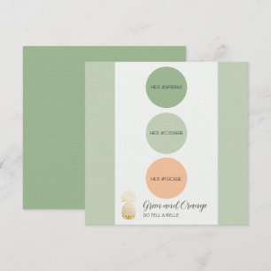 Convite Placa de Paleta de Cores Verde Sage Muted