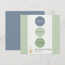 Convite Placa de Paleta de Cores Verde Sage Muted