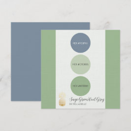 Convite Placa de Paleta de Cores Verde Sage Muted