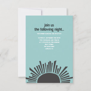 Convite Placa de Pequena Festa do Bar de Água da Lua Sun