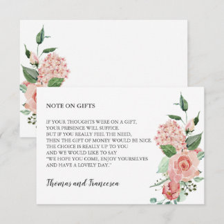 Convite Placa de Poço de Wishing Floral de Aquarela rosa