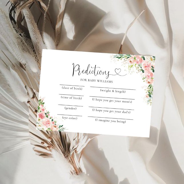 Convite Placa de previsão de Chá de fraldas Dourado Rosa R (Criador carregado)