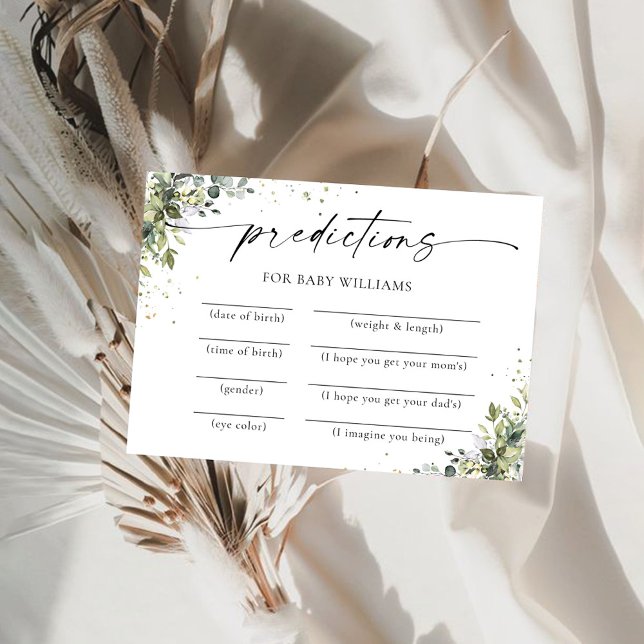 Convite Placa de previsão de Chá de fraldas Floral Eucalyp (Criador carregado)