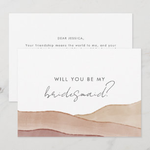 Convite Placa de Proposta Boho Watercolor Abstrato Bridesm