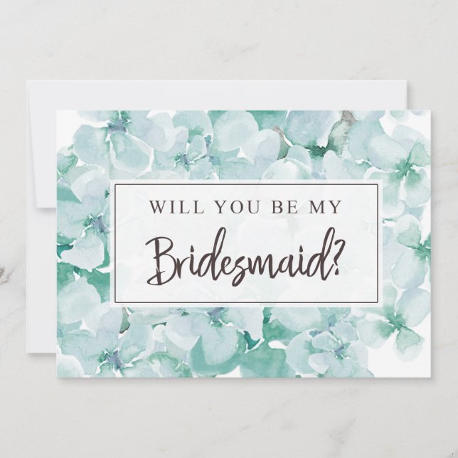 Convite Placa de Proposta Bridesmaid | Cerceta (Frente)