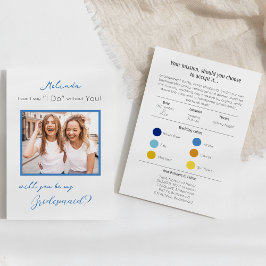 Convite Placa de Proposta Bridesmaid da Paleta de Cores