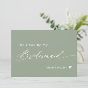 Convite Placa de Proposta Bridesmaid do Script Elegante Ve