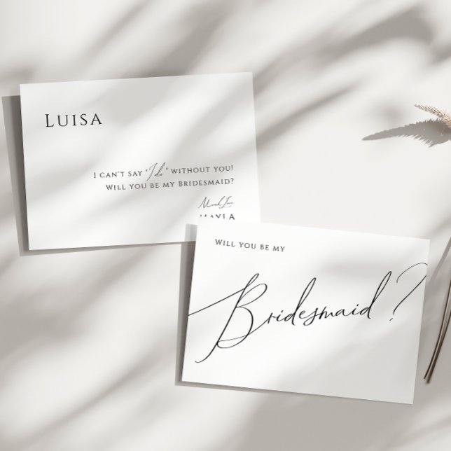 Convite Placa de Proposta Bridesmaid do Script Whimsical C (Criador carregado)