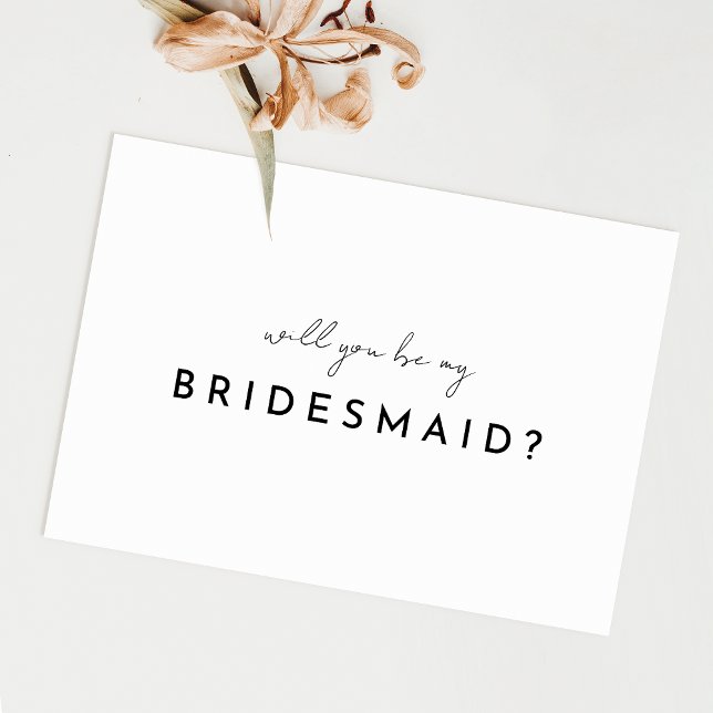 Convite Placa de Proposta da Bridesmaid do Script Moderno  (Criador carregado)