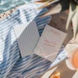 Convite Placa de Proposta da Retro Modern Vintage Blue Bri