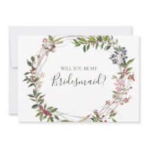 Placa de Proposta de Bridesmaid Botânica Holiday