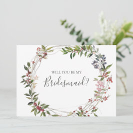 Convite Placa de Proposta de Bridesmaid Botânica Holiday
