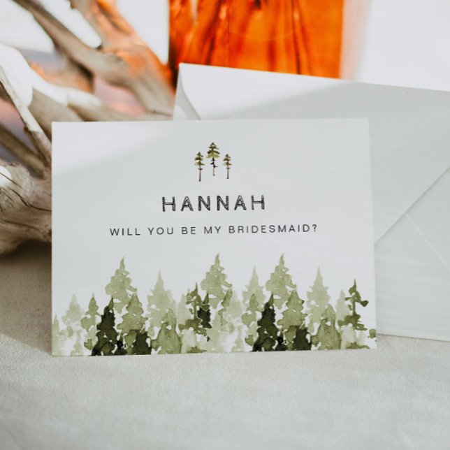Convite Placa de Proposta de Bridesmaid da Árvore Rústica  (Criador carregado)
