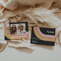 Placa de Proposta de Bridesmaid de Foto Escuro do