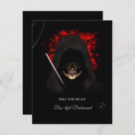 Convite Placa de Proposta de Bridesmaid do Halloween, Cree