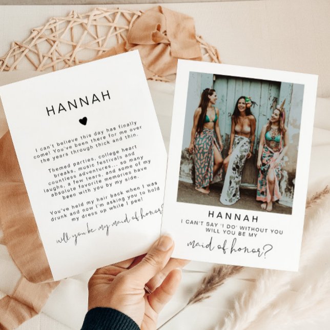 Convite Placa de Proposta de Madrinha de casamento de Foto (Criador carregado)