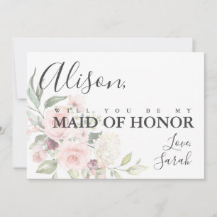 Convite Placa de Proposta de Madrinha de casamento de Rosa