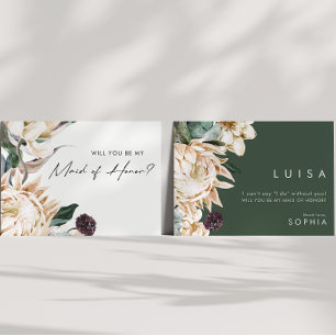 Convite Placa de Proposta de Madrinha de casamento Floral