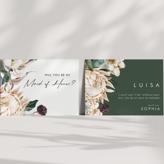 Convite Placa de Proposta de Madrinha de casamento Floral  (Criador carregado)