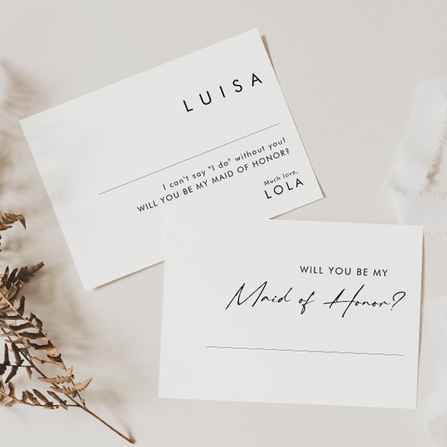 Convite Placa de Proposta de Madrinha de casamento Mínima  (Criador carregado)