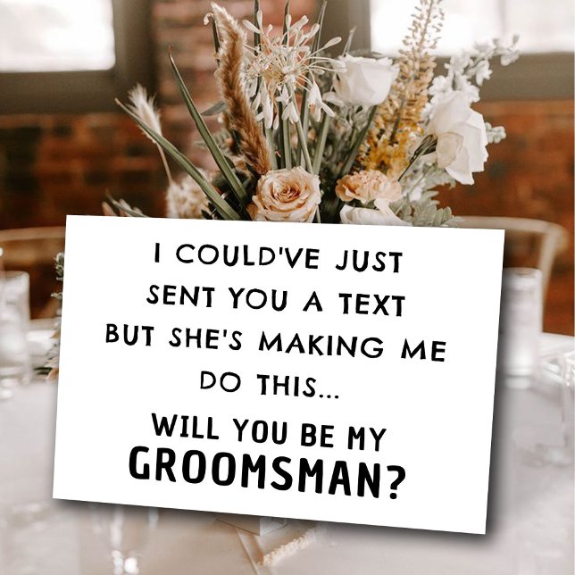 Convite Placa de Proposta de Padrinho de casamento Engraça (Funny Groomsman Proposal Card | Man of Honor Cards)